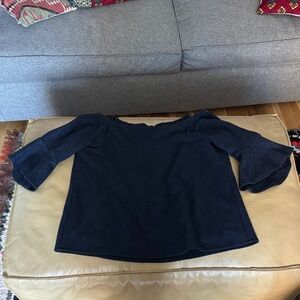 Navy Banana Republic Wool Off-Shoulder Top size medium